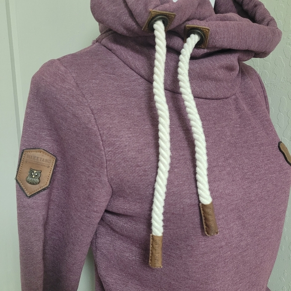 🍂Naketano Darth III Hoodie in Bordeaux Melange Small - Picture 2 of 12
